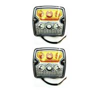 MelTruck LED Anhänger Leuchtenset 12V/24V, Blink-Positionsleuchte und Rückleuchte mit Bremsleuchte Blinker 105x97mm für Anhänger LKW Wohnwagen Traktor (LED Blink-Positionsleuchte, 2)