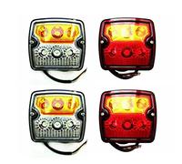 MelTruck LED Anhänger Leuchtenset 12V/24V, Blink-Positionsleuchte und Rückleuchte mit Bremsleuchte Blinker 105x97mm für Anhänger LKW Wohnwagen Traktor (Komplettset, 2)