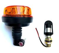 MelTruck® LED Warnleuchte Rundumleuchte 12V 24V mit 4 Blitzmuster E9 ECE R65 R10 für Traktor PKW LKW (Aufsteckrohr I)