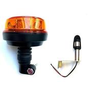 MelTruck® LED Warnleuchte Rundumleuchte 12V 24V mit 4 Blitzmuster E9 ECE R65 R10 für Traktor PKW LKW (Aufsteckrohr L)
