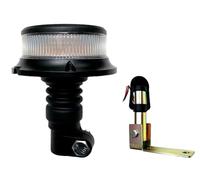 MelTruck LED Warnleuchte Rundumleuchte Orange 12V-24V E9 ECE R65 R10, 18 LED, 3 Blitzmuster, DIN Aufsteckrohr K, für PKW LKW Abschleppwagen Baumaschinen Traktor