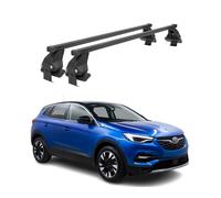 Menabo Stahl Dachträger Gepäckträger für Opel Grandland X 2017-24 Schwarz