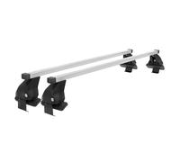 Menabo Dachträger Grundtäger kompatibel mit BMW X1 F48 2015-2022 Stahl 50kg Silber 2tlg Ohne Reling für Fahrradträger, Dachboxen, Skiträger Abschließbar