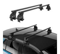 Menabo Dachträger Grundtäger kompatibel mit Nissan Qashqai J10 2006-2014 Stahl 50kg Schwarz 2tlg Ohne Reling für Fahrradträger, Dachboxen, Skiträger Abschließbar