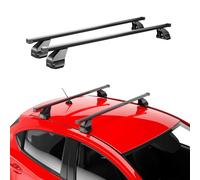 Menabo Dachträger Grundtäger kompatibel mit VW T6 T6.1 Transporter Multivan Caravelle 2015-2024 Stahl 75kg Schwarz 2tlg Fixpunkte für Fahrradträger, Dachboxen, Skiträger Abschließbar