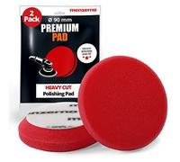 Menzerna Heavy Cut Foam Pad Polierschwamm hart PREMIUM - 95 mm 3,5" - rot - 2 Stück + 1 Nitril - Schutzhandschuh