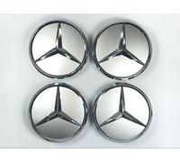 Mercedes Benz Radnabenabdeckung Stern erhaben titansilber B66470202 75mm 4 Stück