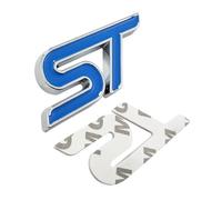 Metall Rot Blau ST Frontgrill Aufkleber Auto Kopf Grill Emblem Abzeichen Chrom Aufkleber Kompatibel mit Fiesta Focus Mondeo Auto Car Styling(Blue Tape)