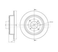 METELLI Bremsscheibe hinten rechts links voll 239,0mm für HONDA 23-1049C