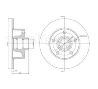 METELLI Bremsscheibe hinten rechts links voll 245,0mm für AUDI 23-0394