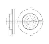 METELLI 2x Bremsscheibe hinten Ø250 mm Voll für Mitsubishi Colt VI Z3_A Z2_A