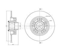 METELLI Bremsscheibe hinten rechts links voll 260,0mm für RENAULT 23-1095