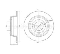 Metelli Bremsscheibe 23-0928C hinten rechts/links voll Ø262 mm für Hyundai Kia