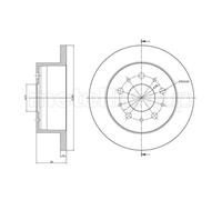 METELLI Bremsscheibe hinten rechts links voll 280,0mm für PEUGEOT FIAT CITROËN 23-0952C