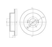 METELLI Bremsscheibe hinten rechts links voll 284,0mm für HYUNDAI KIA 23-0592C