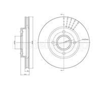 METELLI Bremsscheibe vorne rechts links belüftet 258,0mm für MAZDA FORD 23-0476C