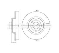 METELLI 2x Bremsscheibe vorne Ø259 Voll für Renault Twingo II CN0_ 1.2 16V C06_