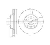 Metelli Bremsscheibe 23-0507 belüftet Ø280 mm 24 mm für VW 2 Stück