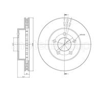 Metelli Bremsscheibe 23-0781C vorne rechts/links belüftet 288 mm für Jeep