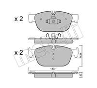 METELLI Bremsbeläge Bremsbelagsatz für Peugeot 508 SW I 8E_ 8D_ 4B_ Citroën C5