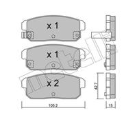 METELLI Bremsbeläge Bremsbelegsatz hinten für Mazda RX-8 Suzuki Ignis I
