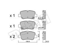 METELLI Bremsbeläge Bremsbelegsatz hinten für Toyota Avensis Kombi