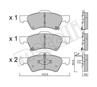 Metelli Bremsbelagsatz Scheibenbremse 22-0623-0 vorne rechts/links für Chrysler Voyager IV