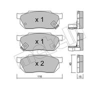METELLI Bremsbeläge Bremsbelegsatz vorne für Honda Civic V Hatchback