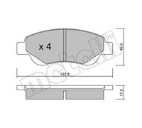 1x 22-0637-0 METELLI Bremsbelagsatz, Scheibenbremse für CITROËN,PEUGEOT,TOYOTA