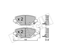 METELLI Bremsbelagsatz, Scheibenbremse hinten rechts links für VW FIAT LANCIA CHRYSLER 22-0947-0