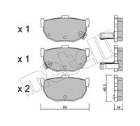 METELLI Bremsbeläge hinten für Hyundai Elantra Coupe KIA Cerato Stufenheck