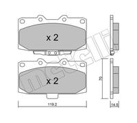 Metelli Bremsbelagsatz Scheibenbremse vorne rechts/links 22-0413-0 für Toyota, Subaru, Nissan