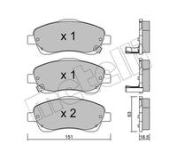 METELLI Bremsbeläge vorne für Toyota Corolla Verso Avensis Station Wagon