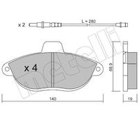 METELLI Bremsbelagsatz, Scheibenbremse vorne rechts links für PEUGEOT FIAT CITROËN 22-0105-0