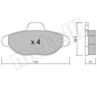 Metelli Bremsbelagsatz 22-0137-0 Scheibenbremse passend für FIAT