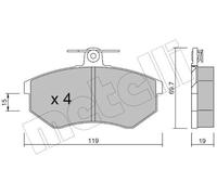 Bremsbeläge 22-0148-0 METELLI für AUDI A4 B5 A4 B5 Avant 80 B3 Stufenheck 90 B3