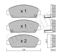METELLI Bremsbelagsatz, Scheibenbremse 22-0172-0 für HONDA ROVER