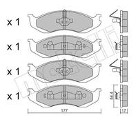 Bremsbeläge 22-0218-0 METELLI für JEEP GRAND CHEROKEE I WRANGLER II CHEROKEE