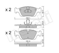 METELLI Bremsbelagsatz, Scheibenbremse 22-0312-0 für BMW