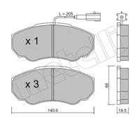 Bremsbeläge 22-0325-0 METELLI für CITROËN FIAT PEUGEOT