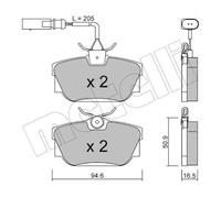 METELLI Bremsbelagsatz, Scheibenbremse 22-0346-2 für FORD SEAT VW