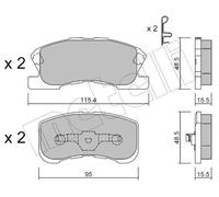 metelli 22-0381-0 Bremsbelagsatz für Scheibenbremse Bremsbelagsatz