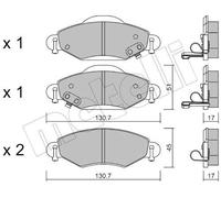Metelli Bremsbelagsatz 22-0421-0 – Scheibenbremse für Toyota Yaris