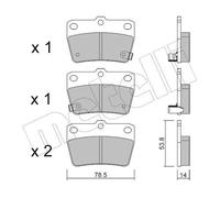 ORIGINAL Metelli Bremsbelagsatz 22-0431-0 – Scheibenbremse hinten – 1x