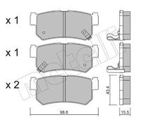 Metelli Bremsbelagsatz Scheibenbremse 22-0519-0 hinten für SSANGYONG Actyon I/II, Korando, Kyron