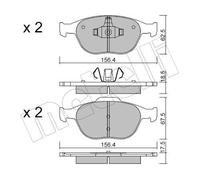 Metelli Bremsbelagsatz 22-0533-0 Scheibenbremse für Ford Focus I Turnier, Transit Connect, Fiesta V