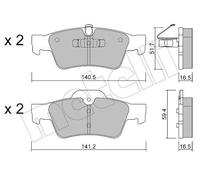 METELLI Bremsbelagsatz, Scheibenbremse 22-0568-1 für MERCEDES-BENZ
