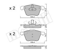 Metelli Bremsbelagsatz Scheibenbremse 22-0599-1 für Ford, Volvo vorne