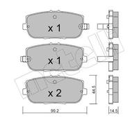 METELLI Bremsbelagsatz, Scheibenbremse hinten rechts links für FIAT MAZDA ABARTH 22-0871-0