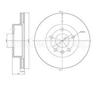 METELLI Bremsscheibe 230416 belüftet 276mm 22mm für Mercedes